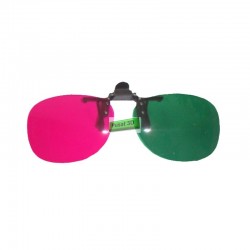 Kacamata 3D 4D Anaglyph Clip On Green/Magenta Untuk Pengguna Kacamata Baca Di Semua Jenis TV